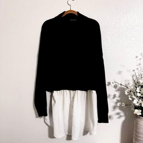 ELOQUII Twofer Skirted Sweater black Sz 26/28 - Picture 4 of 4